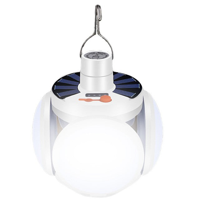 Foldable Multi-Functional Solar LED Bulb, with 5 Light Modes, 2400mAh Battery & Wide Range Lighting, for Garden, Power Outage, Camping, Fishing & More (1pc)