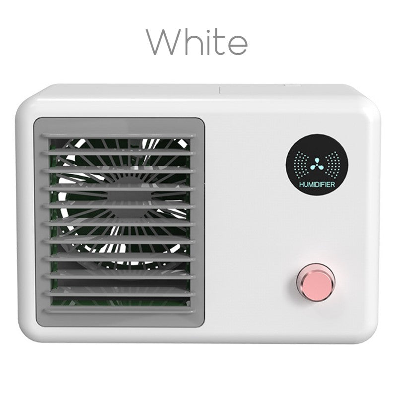 2-in-1 Wireless Retro Radio-shape Fan with Humidifier, with Night Light, 3 Wind Modes & Adjustable Angle, for Desk, Table & More