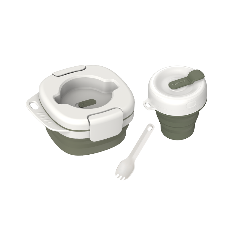 Portable Silicone All-In-One Camping Tableware Set