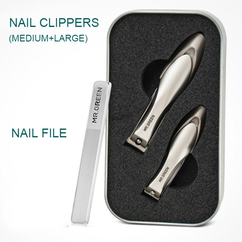 Nail Clipper Set, with 2 Nail Clippers & 1 Nail File,for Both Your Fingers & Toes