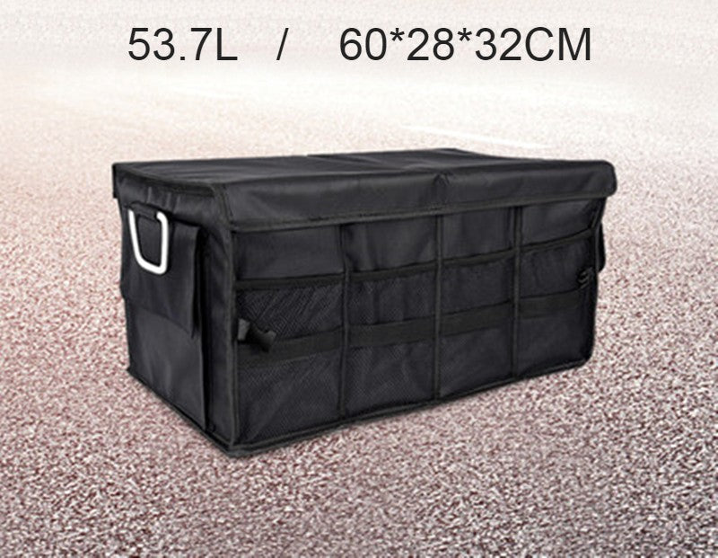 Multifunctional Foldable Car Trunk Storage Box, with 50L Large Capacity, Detachable Partition and Scratch-resistant and Easy-to-clean Design