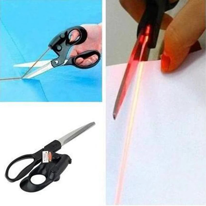 Laser Guided Sewing Scissors Infrared Positioning Laser Stainless Steel Scissors for Needlework Sewing Supplies Professional DIY