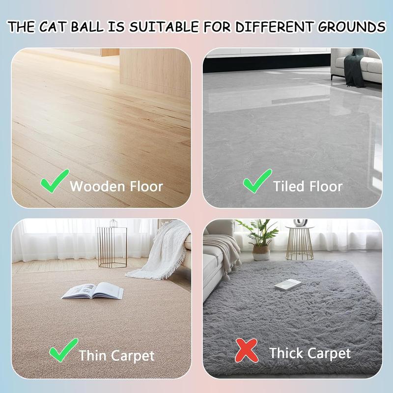 Smart Interactive Cat Ball Toy - Automatic Rolling LED Ball for Indoor Cats - Self-Play Power Ball