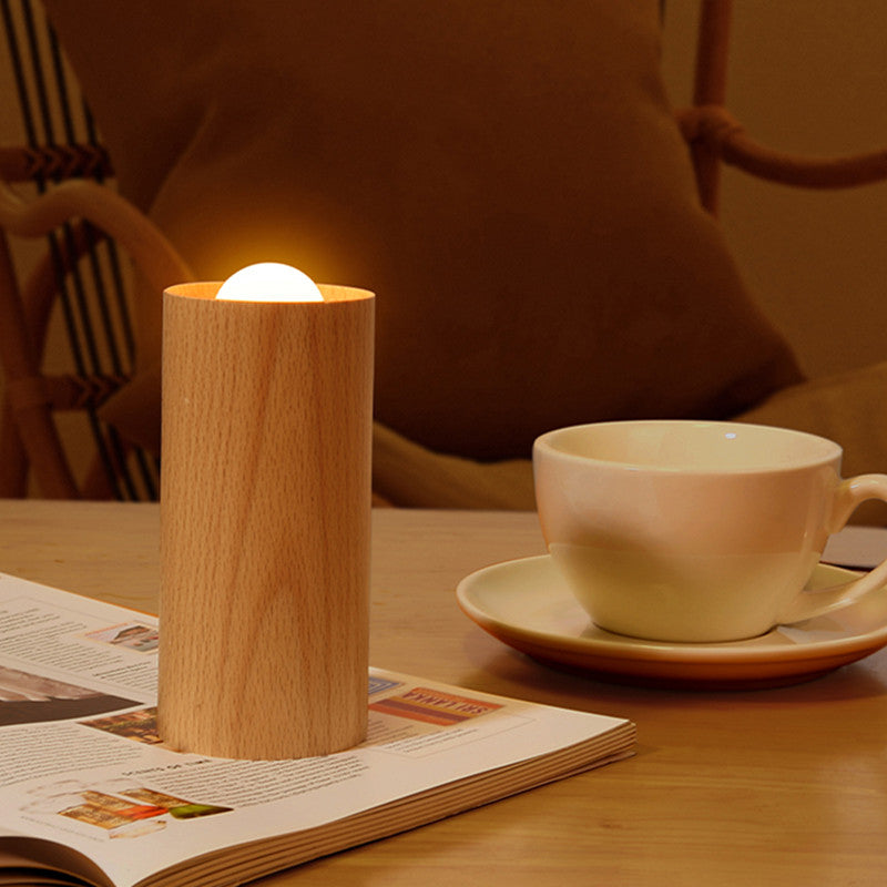 Wooden Creative Candlelight Airflow Blowing Control Night Light