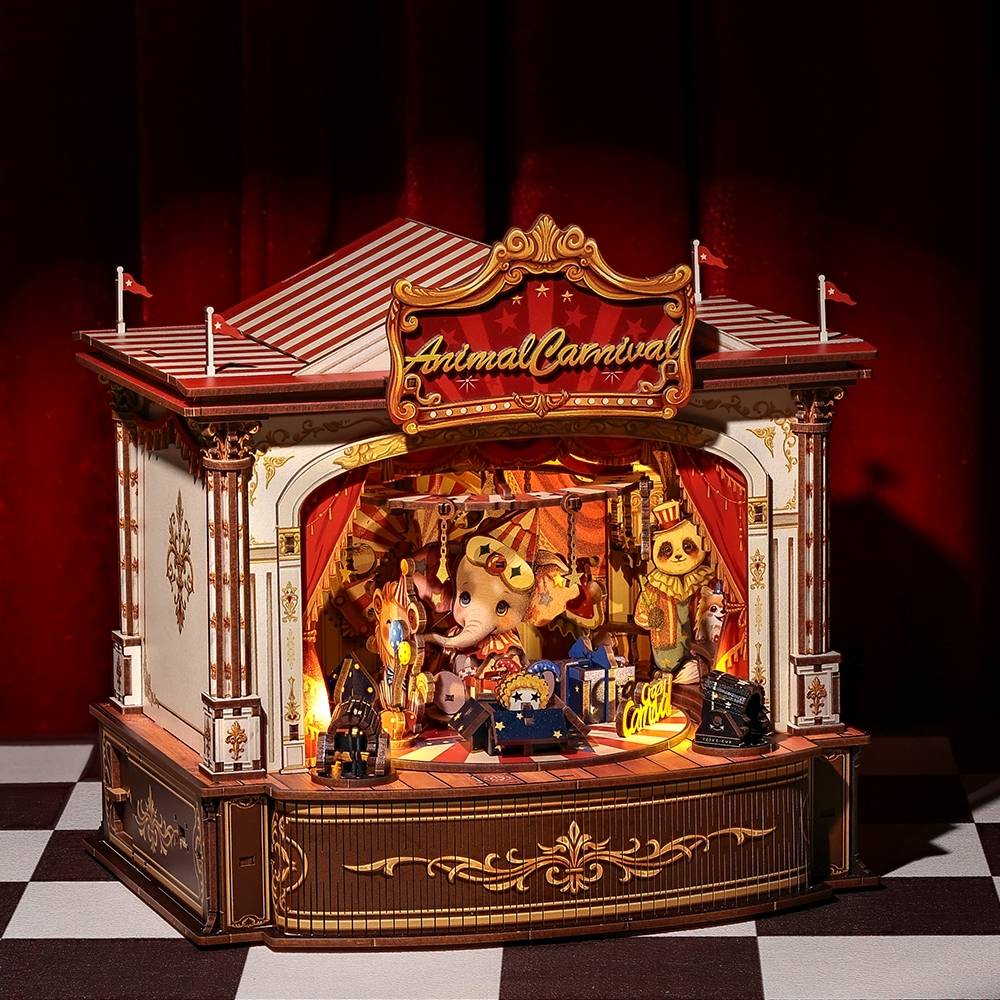 Animal Carnival DIY Wooden Music Box | Shelf Decor