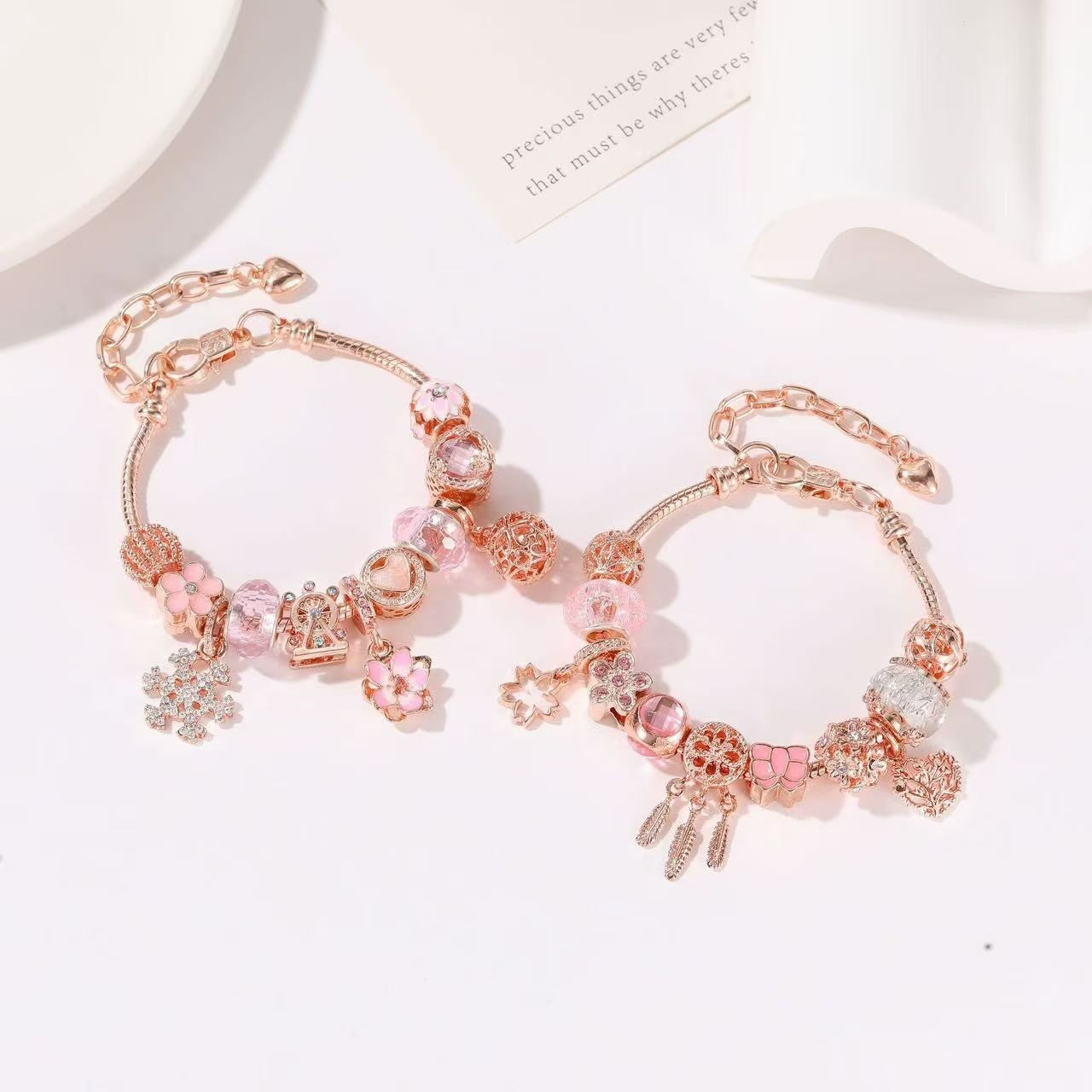 DIY Christmas Advent Calendar Charm Set | Pink Gold
