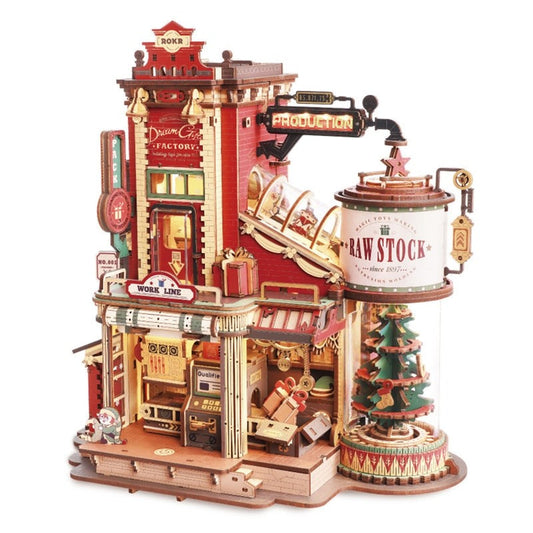 Christmas Dream Gift Factory DIY Miniature House Music Box