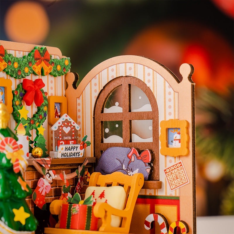 Christmas Fireplace DIY Miniature House Kit