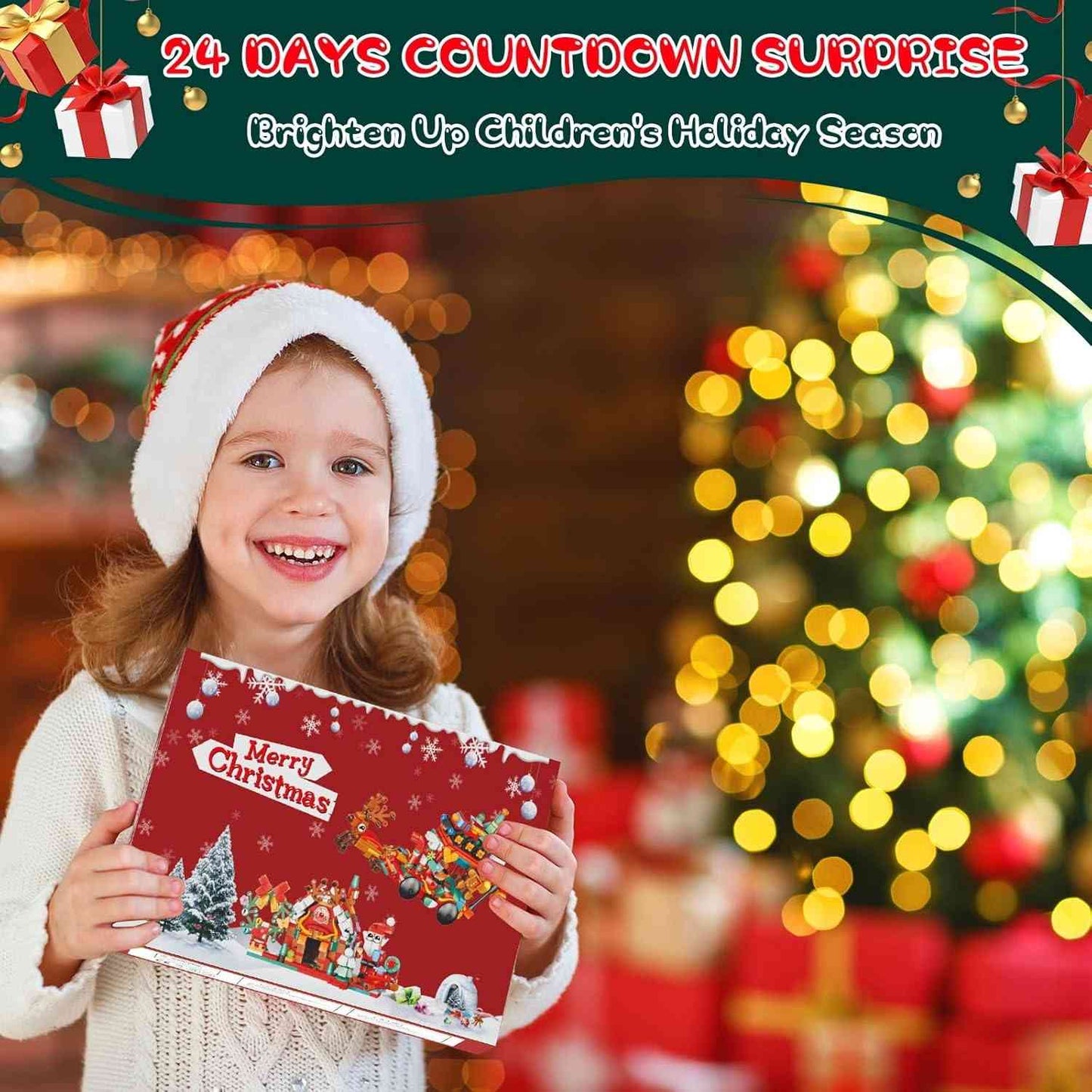 Christmas Sleigh Advent Calendar Building Blocks Set | 24 Days Countdown