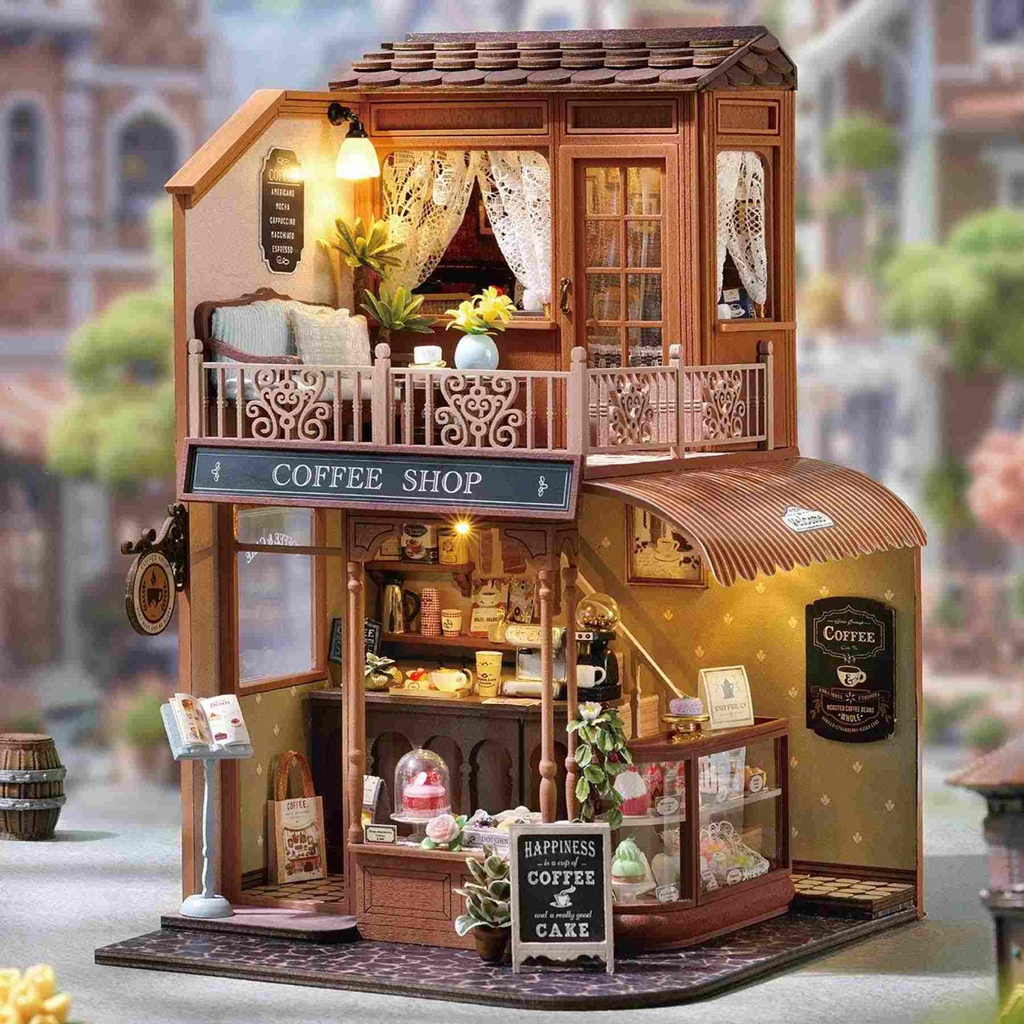 Coffee Shop DIY Miniature House Kit | Happy Symphony Series