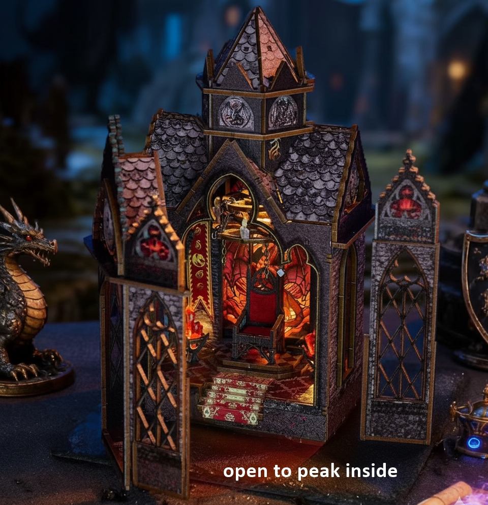 Dragon Spire DIY Miniature House Kit | Bookshelf Decor