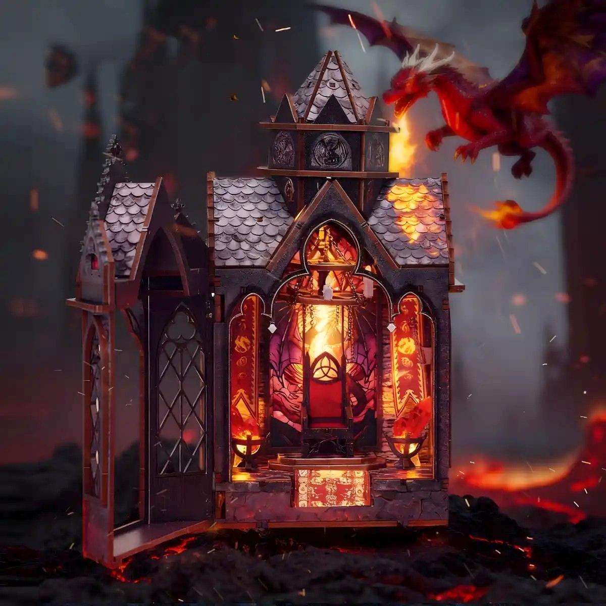 Dragon Spire DIY Miniature House Kit | Bookshelf Decor