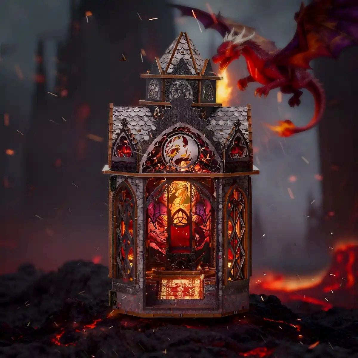 Dragon Spire DIY Miniature House Kit | Bookshelf Decor