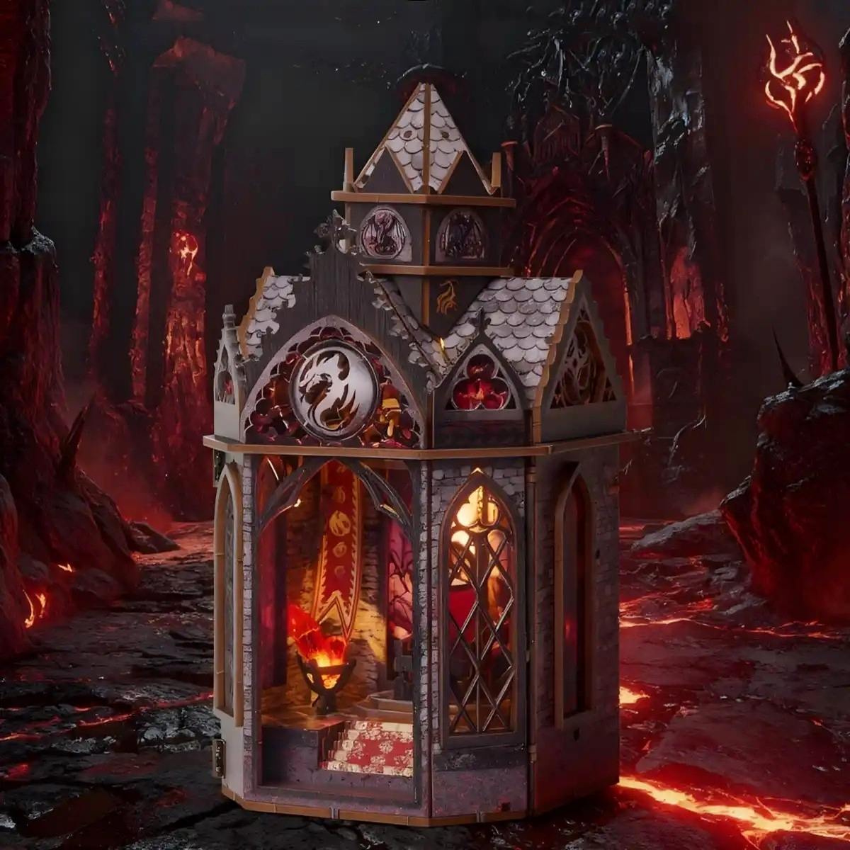 Dragon Spire DIY Miniature House Kit | Bookshelf Decor