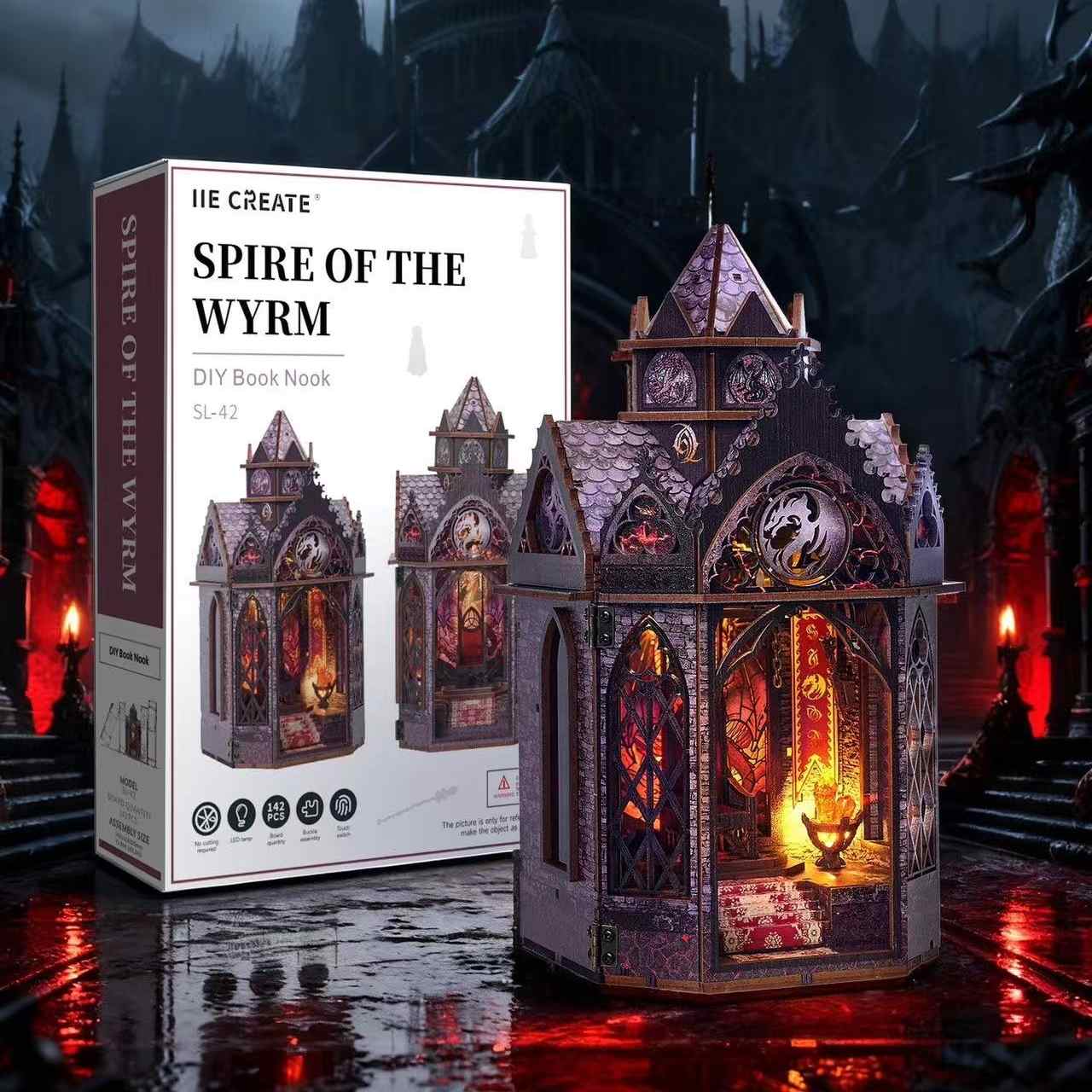 Dragon Spire DIY Miniature House Kit | Bookshelf Decor