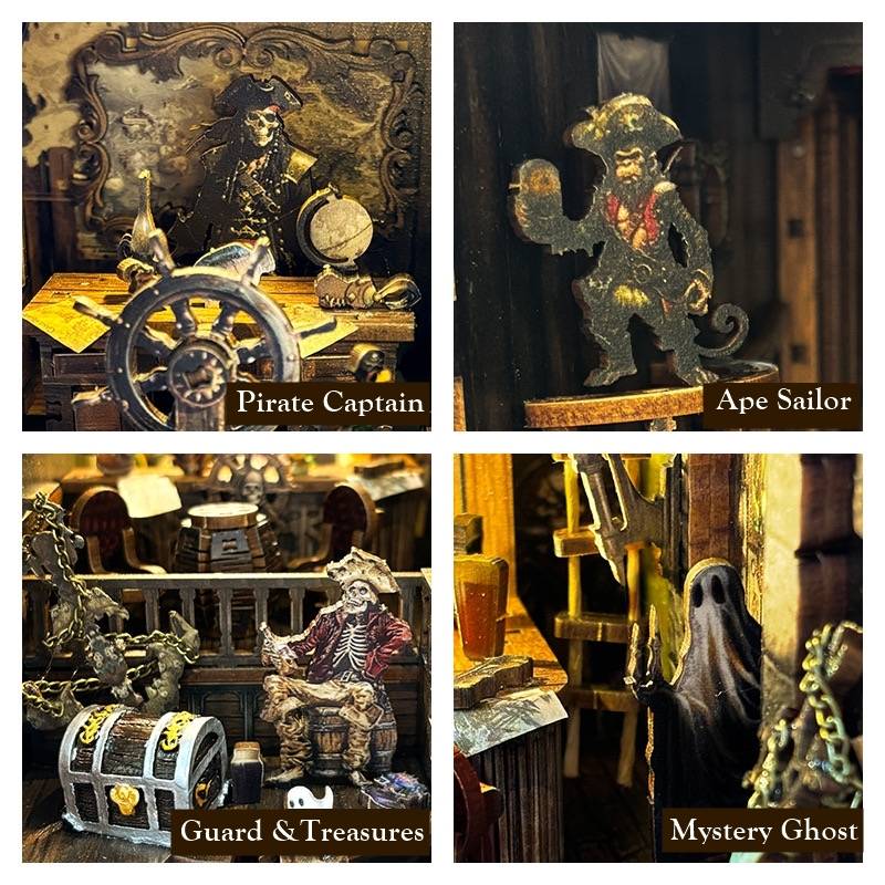 Ghost Pirate Ship DIY Book Nook Kit