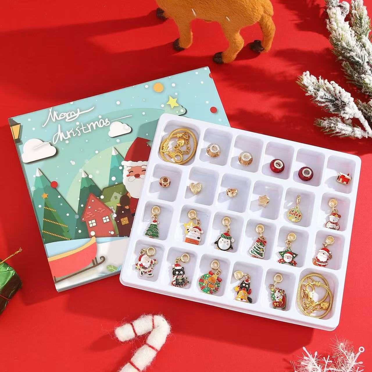 Lucky Santa Advent Calendar DIY Bracelet Set | 24 Days Christmas Countdown