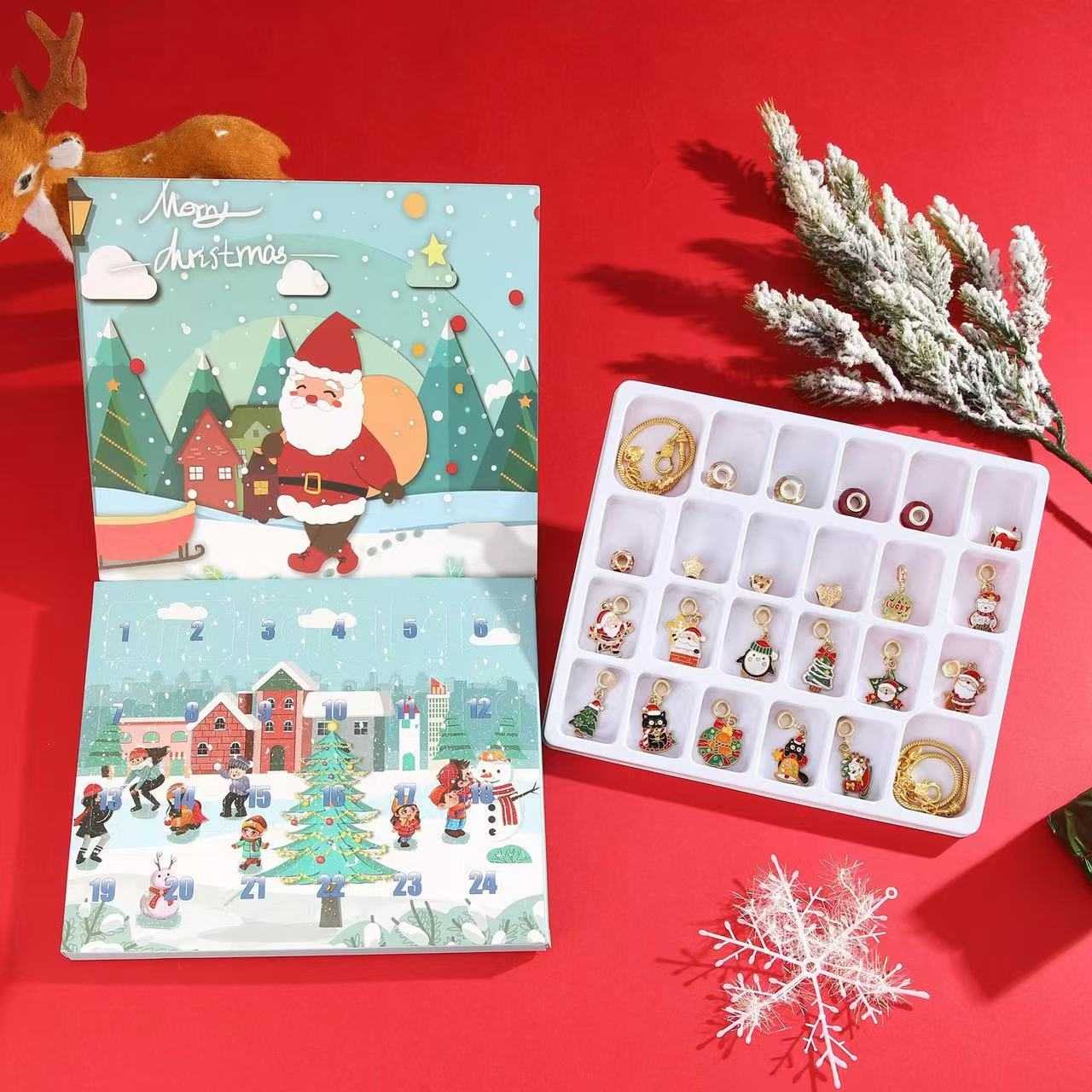Lucky Santa Advent Calendar DIY Bracelet Set | 24 Days Christmas Countdown