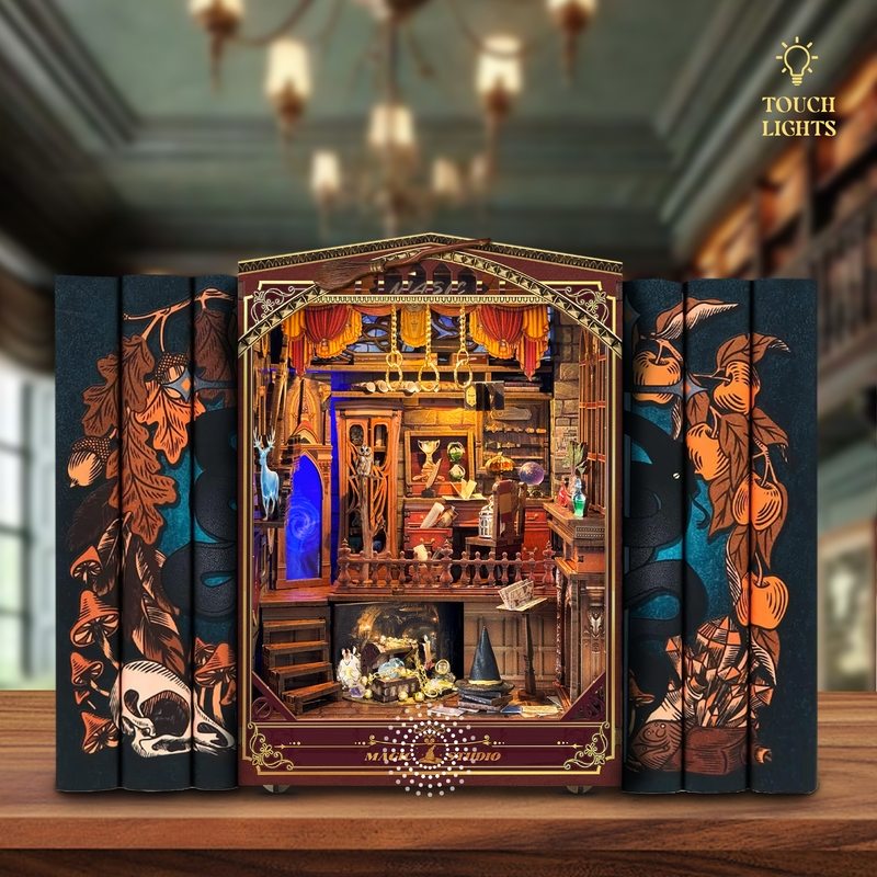 Magic Studio DIY Wooden Book Nook Kit | Bookshelf Insert