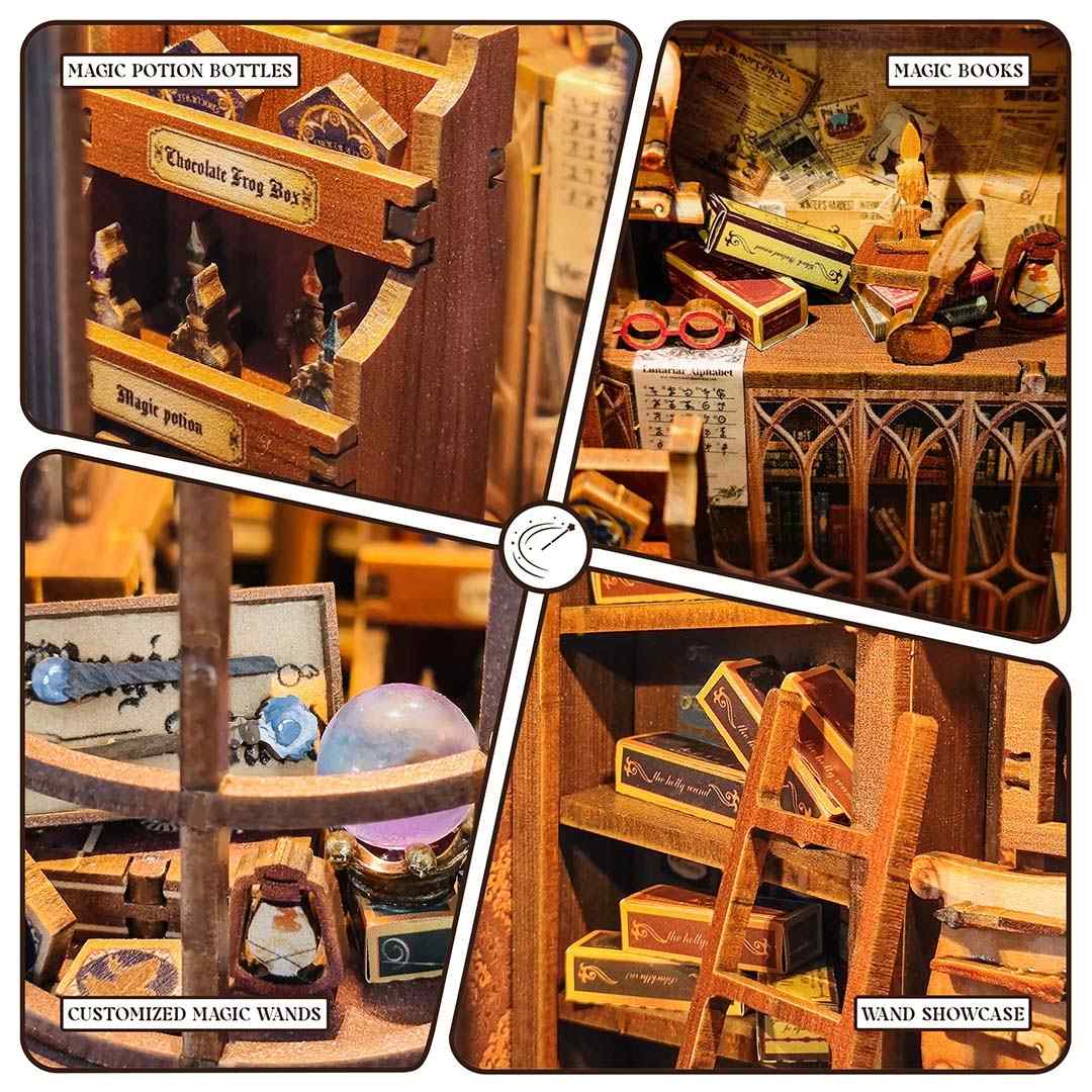 Magic Wand Shop Book Nook Shelf Insert