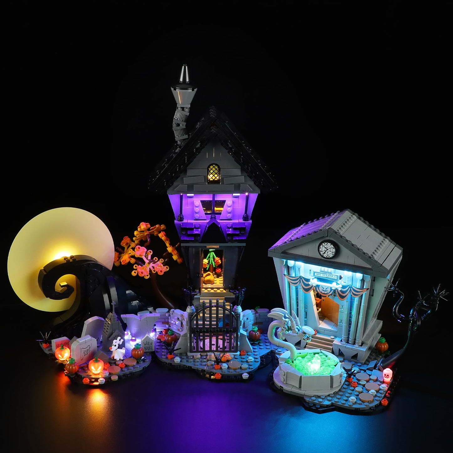 LEGO Nightmare Before Christmas LED Lamp – Decorative Light Kit with Battery Box for LEGO 21351 Jack Skellington Set