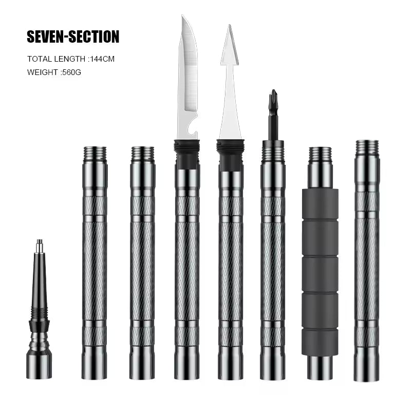 Portable Retractable Self-defense Stick, with One-touch Operation, Automatic Spring, Window Breaker and Silicone Grip