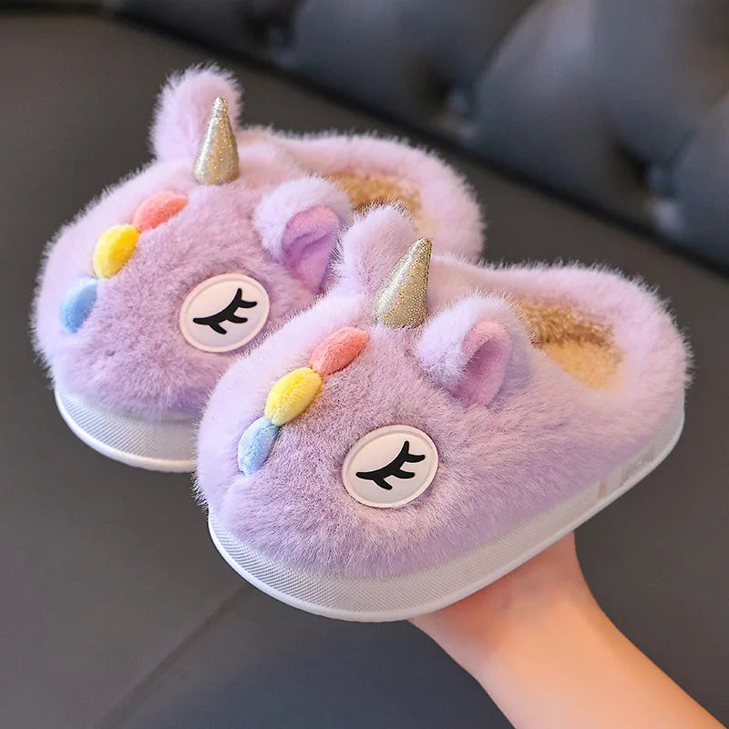 Plush Unicorn Slippers