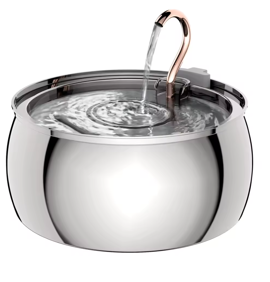 Stainless Steel Pet Water Fountain – 4L Automatic Cat & Dog Water Feeder with Double Filter System