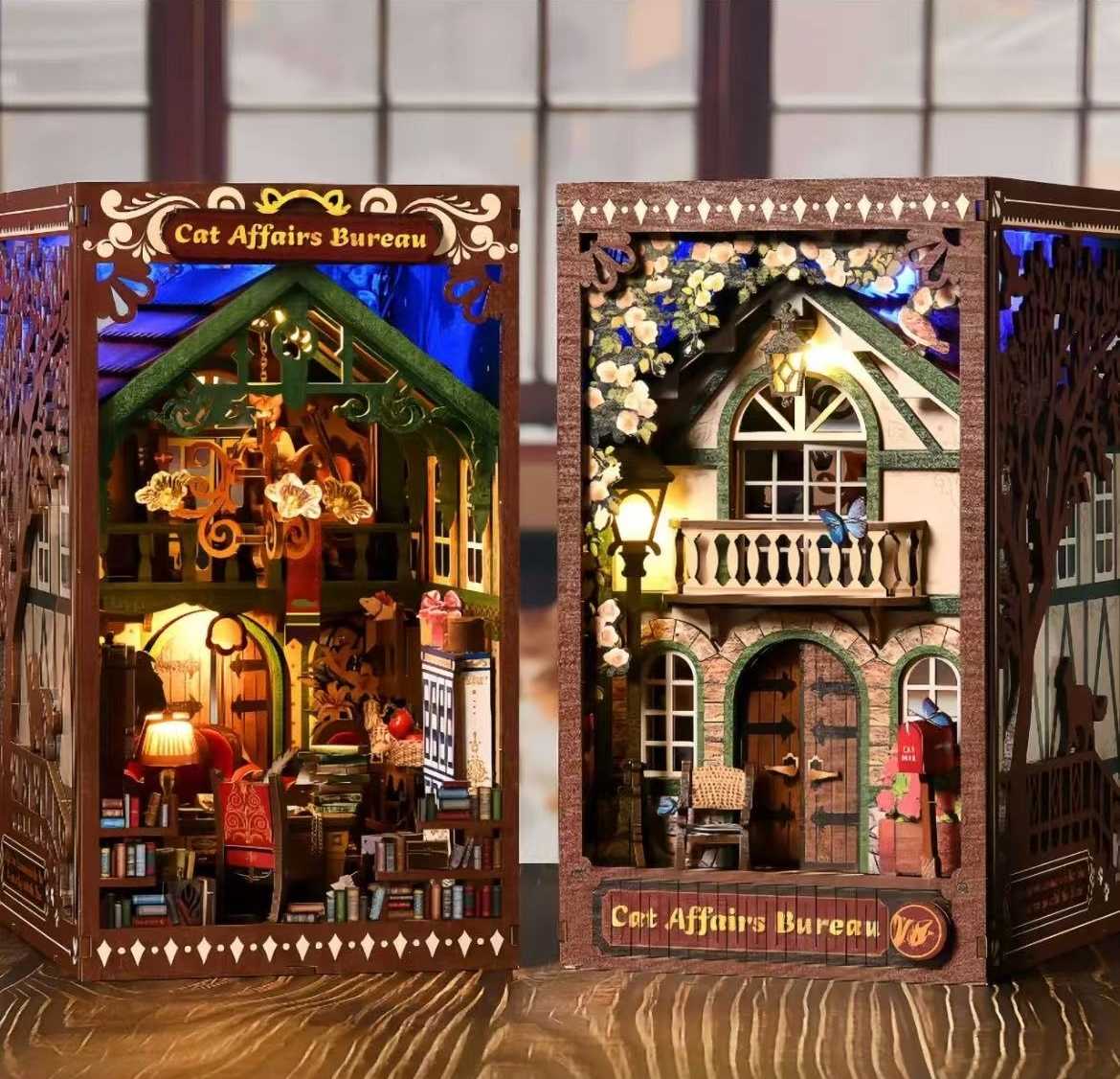 The Cat Bureau DIY Book Nook Kit | Double-sided Miniatures