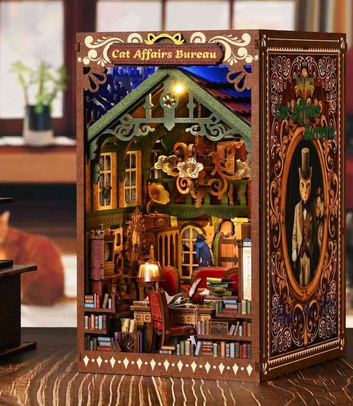 The Cat Bureau DIY Book Nook Kit | Double-sided Miniatures