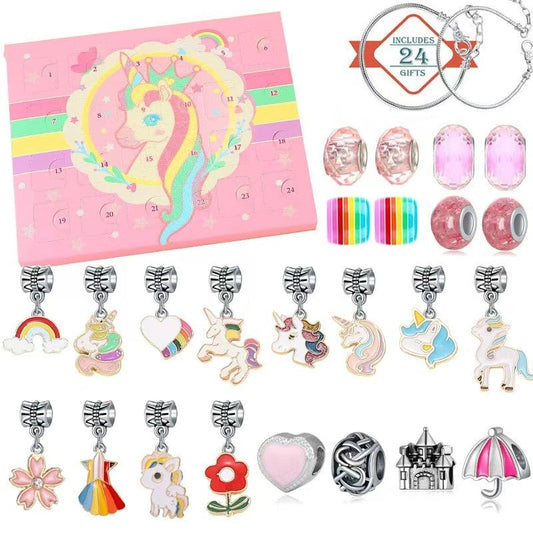 Unicorn Advent Calendar Christmas Countdown Bracelet Set