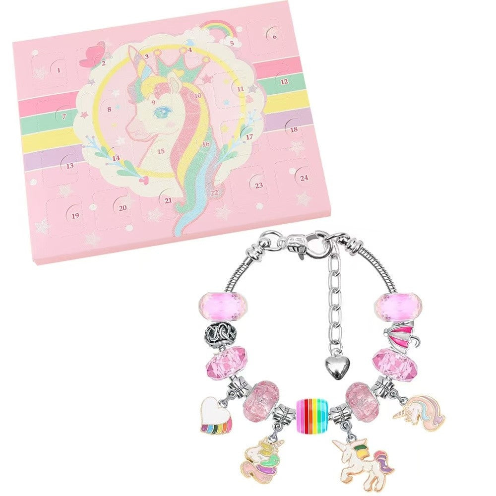 Unicorn Advent Calendar Christmas Countdown Bracelet Set
