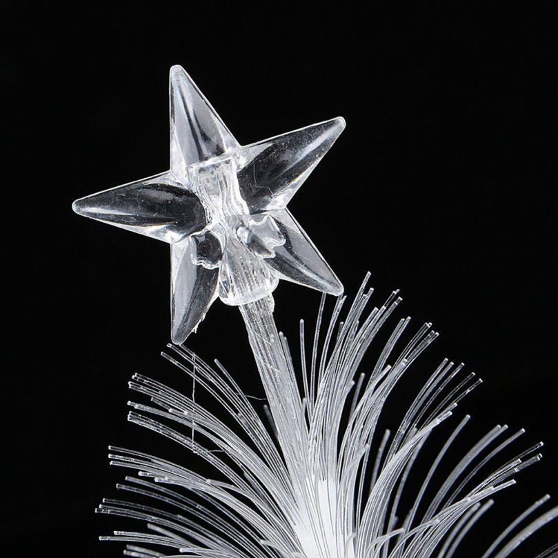 Color Changing Mini Xmas Tree - New Colored Fiber Optic LED Light-up Mini Christmas Tree