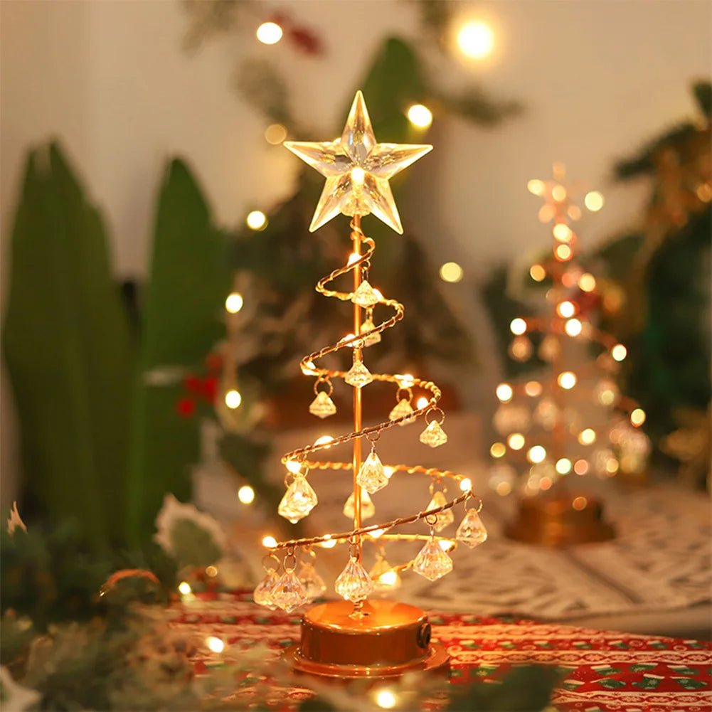 Crystal Christmas Tree LED Lamp – Sparkling Christmas, Valentine’s, or Birthday Decor for a Dreamy Bedroom Glow