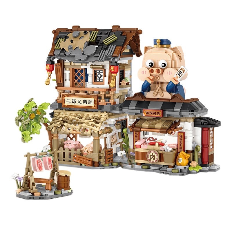 Ancient Honey Bee & Bacon Shops Micro Building Set Collection