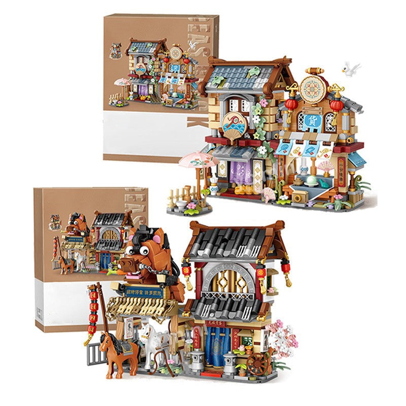 Ancient Honey Bee & Bacon Shops Micro Building Set Collection