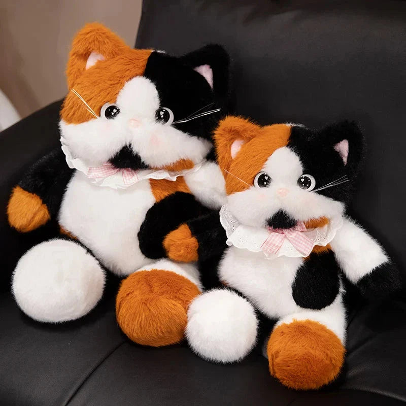 Big-eyed Calico Siamese Cat Plush Friends