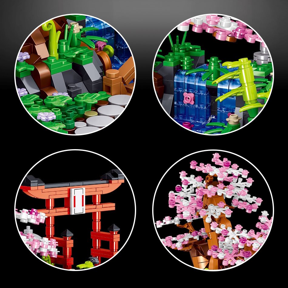 Bonsai Sakura Shrine Scenic Building Nano Sets Collection