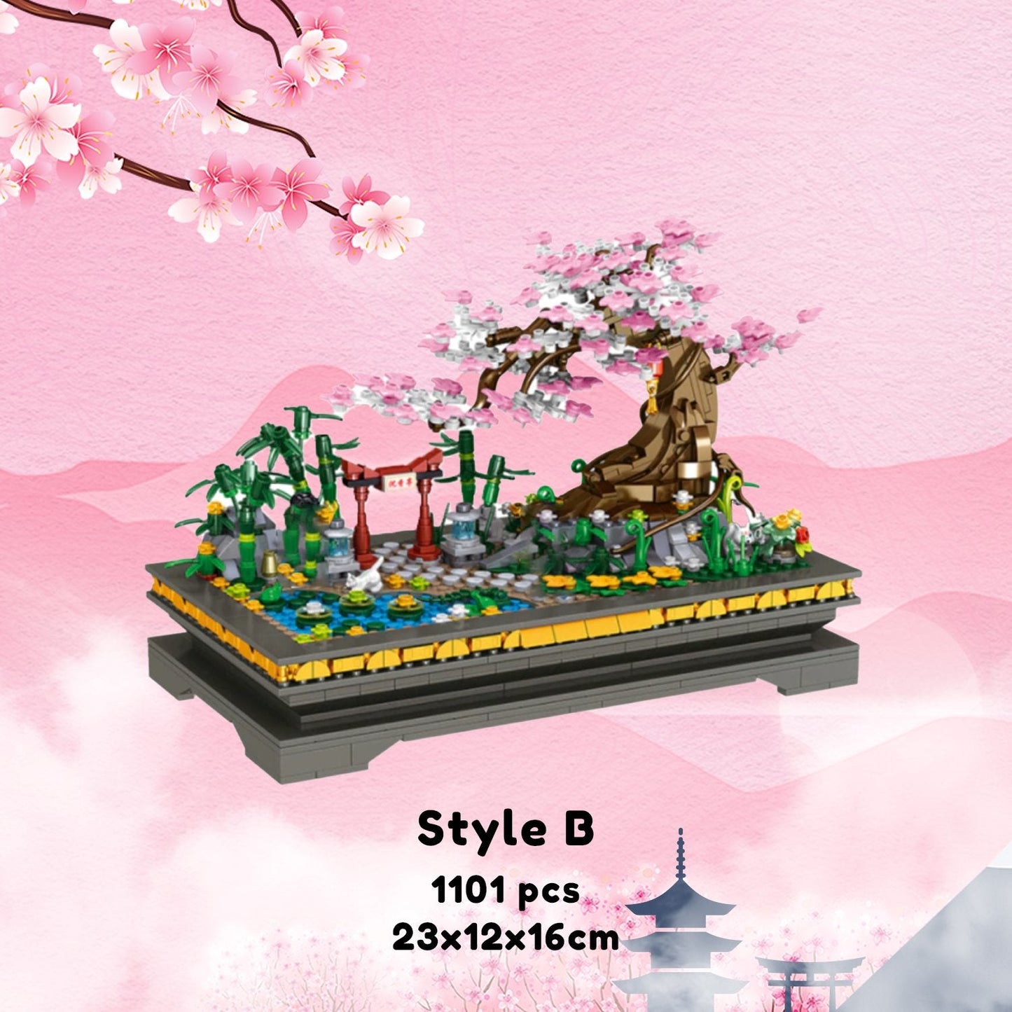 Bonsai Sakura Shrine Scenic Building Nano Sets Collection
