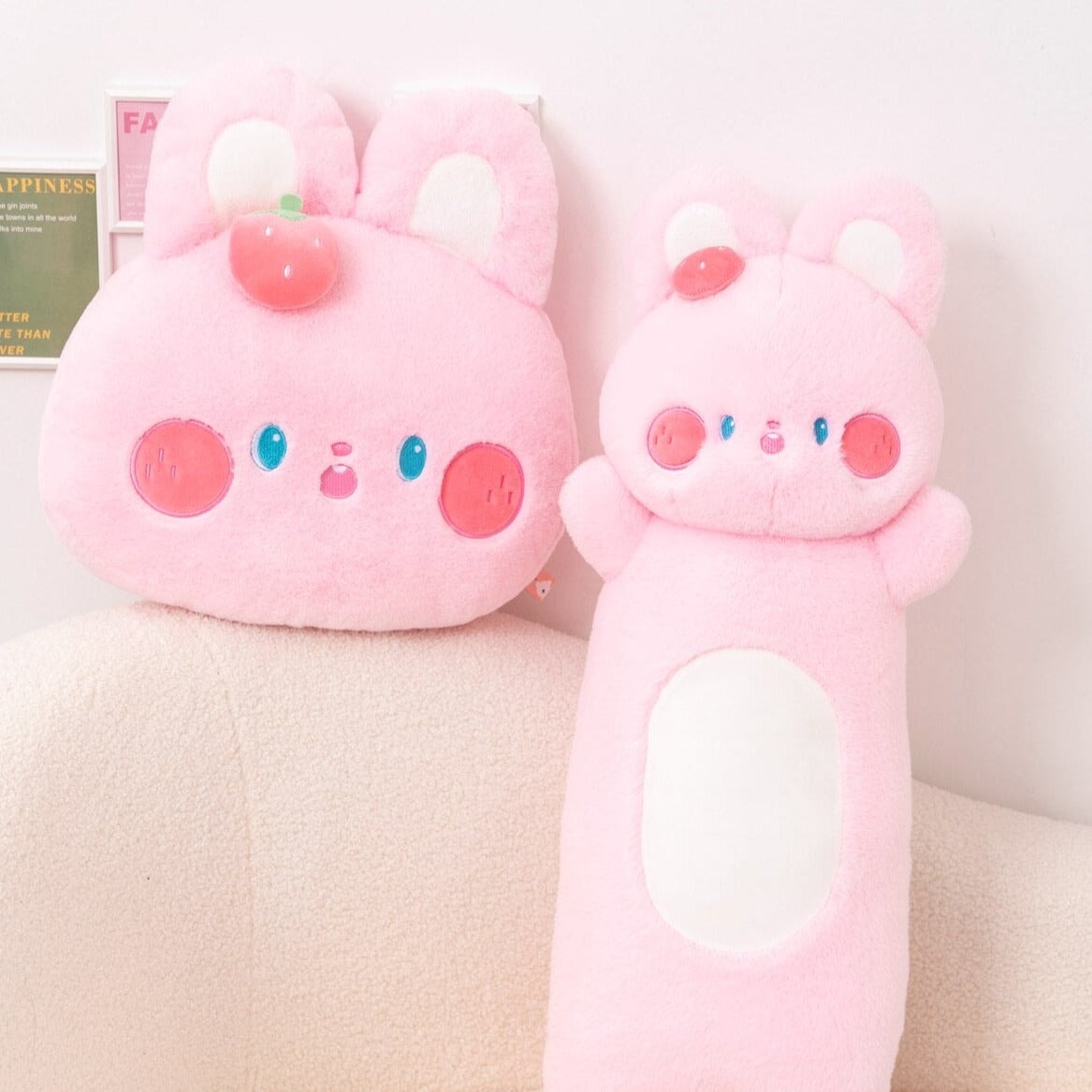 Buttons the Fluffy Pink Bunny Plushie
