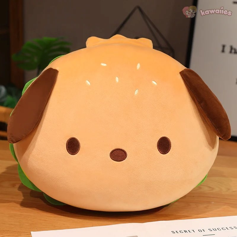 Capybara & Dog Hamburger Plushie Pillow