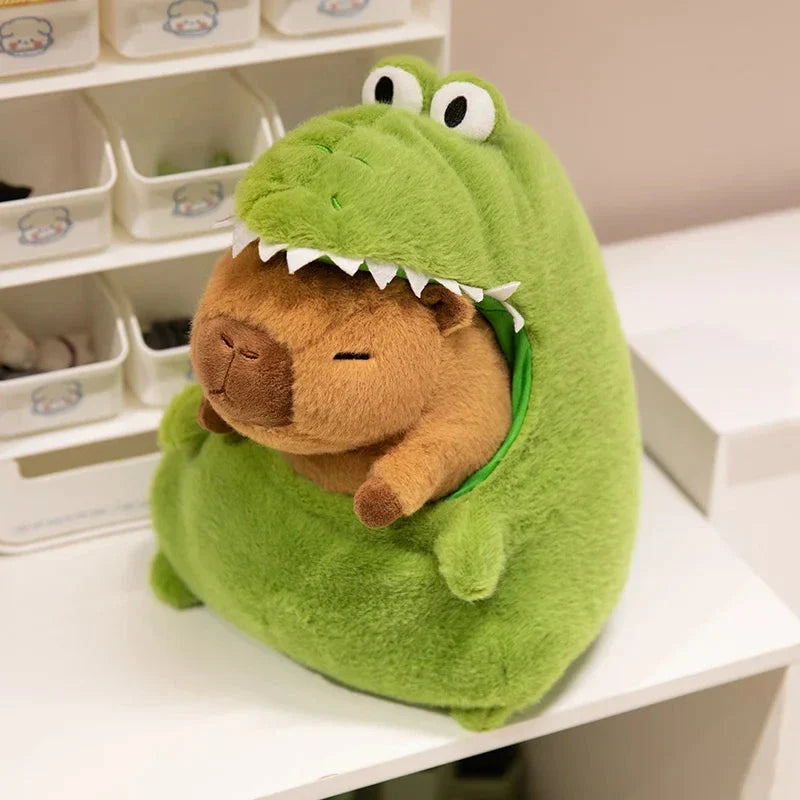 Capybara Green Dinosaur Outfit Plushie