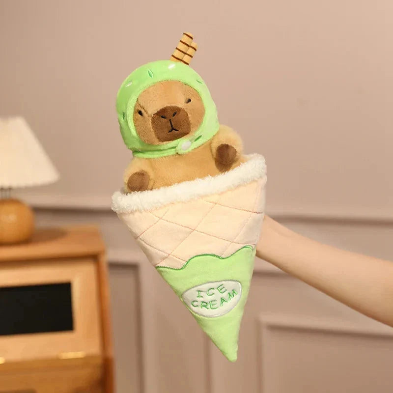 Capybara Soft Ice Cream Waffle Plush