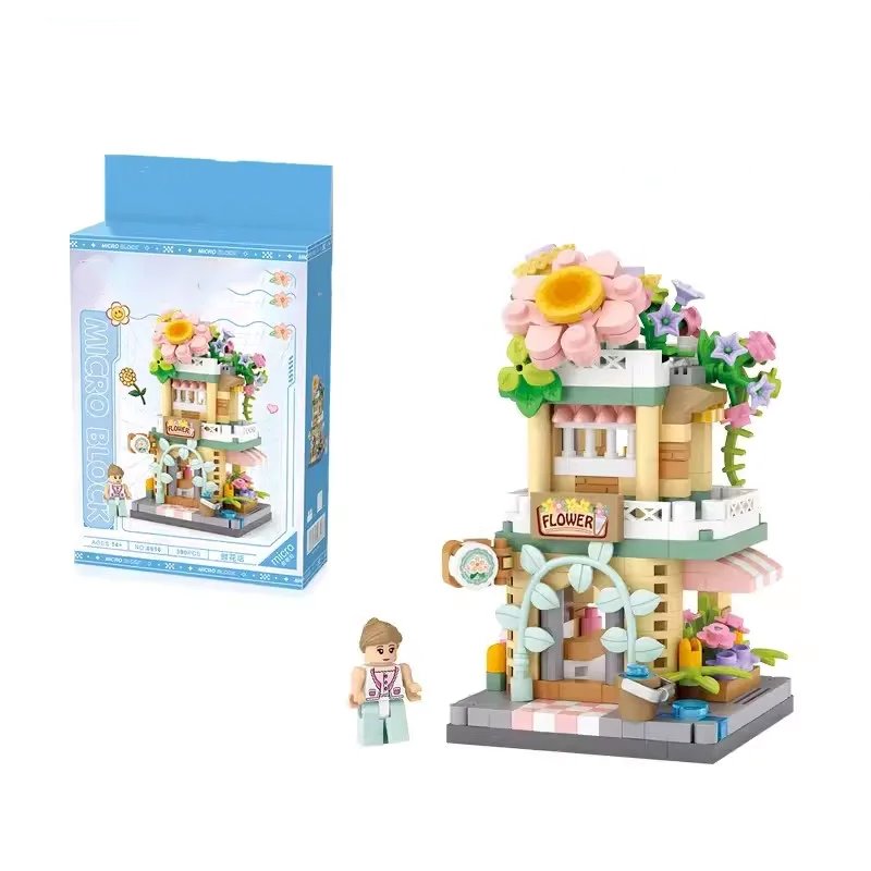 City View Ice Cream Panda Cafes Flower Camera Shops Micro Building Sets