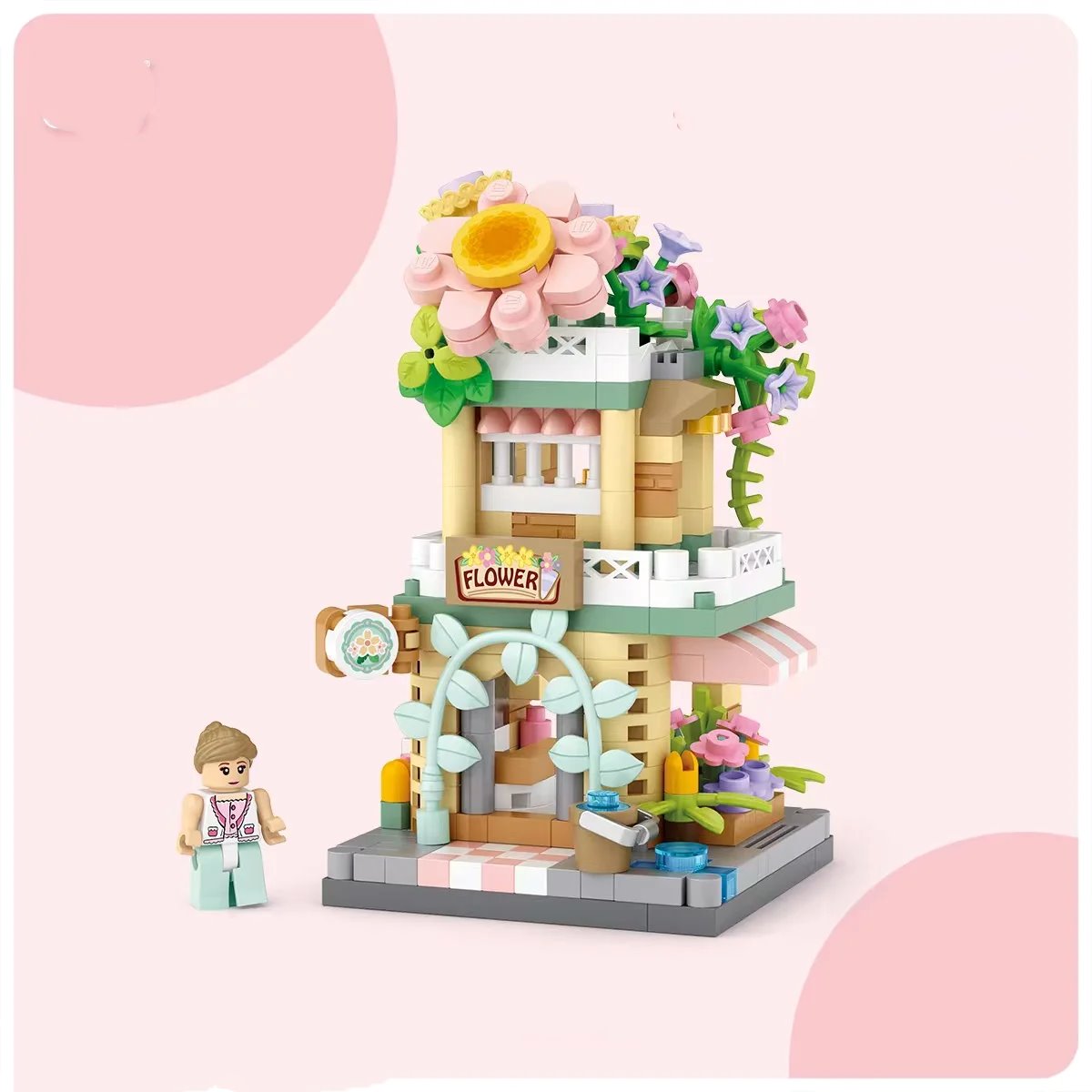 City View Ice Cream Panda Cafes Flower Camera Shops Micro Building Sets