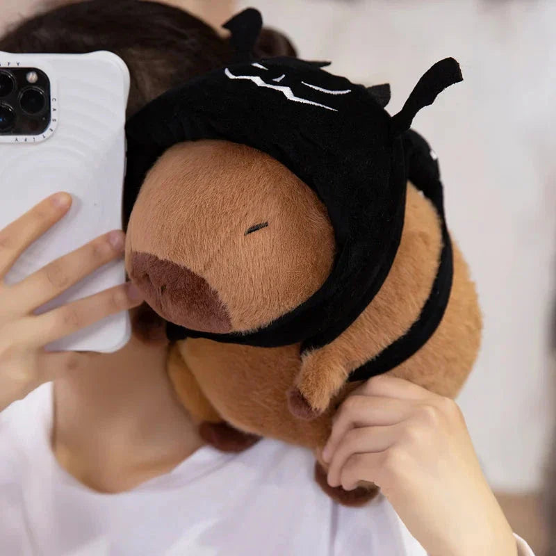 Cute Halloween Pumpkin Hat Bat Capybara Plush