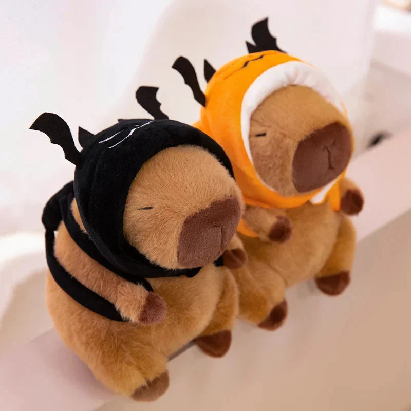 Cute Halloween Pumpkin Hat Bat Capybara Plush