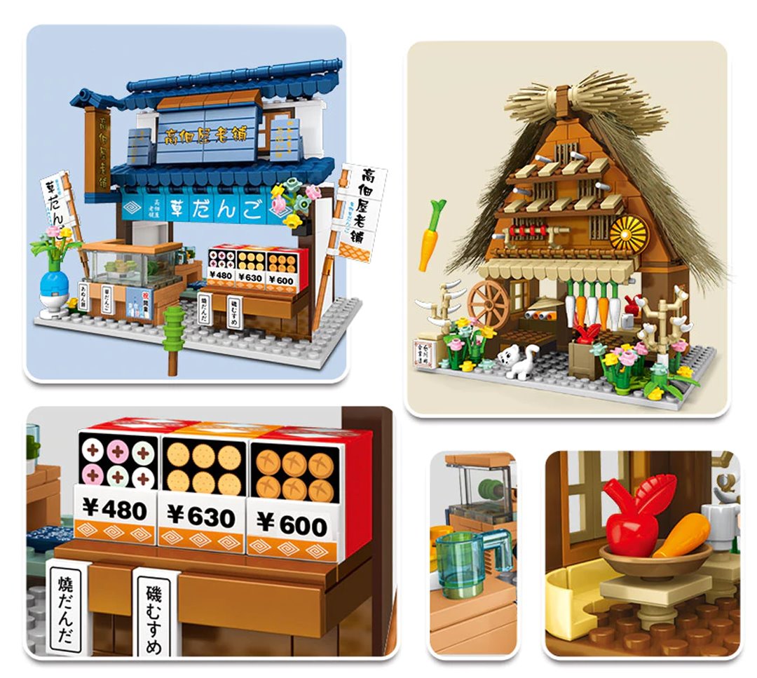 Shirakawa-go Dori Street Japanese Stores Building Sets - Limited Stock