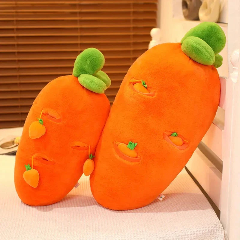 Fluffy Carrot Plushie with Mini Hanging Carrots