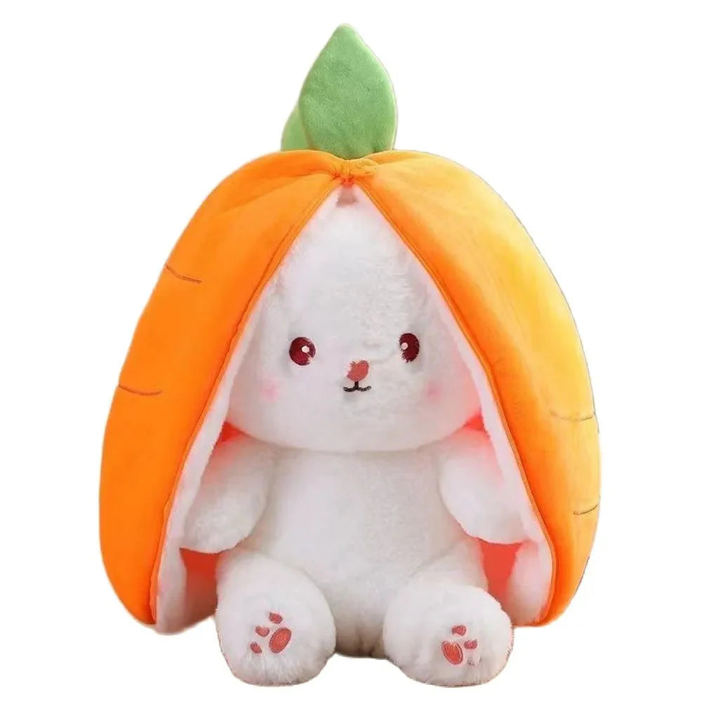 Fluffy Strawberry Carrot Bunny Zip Up Plushie